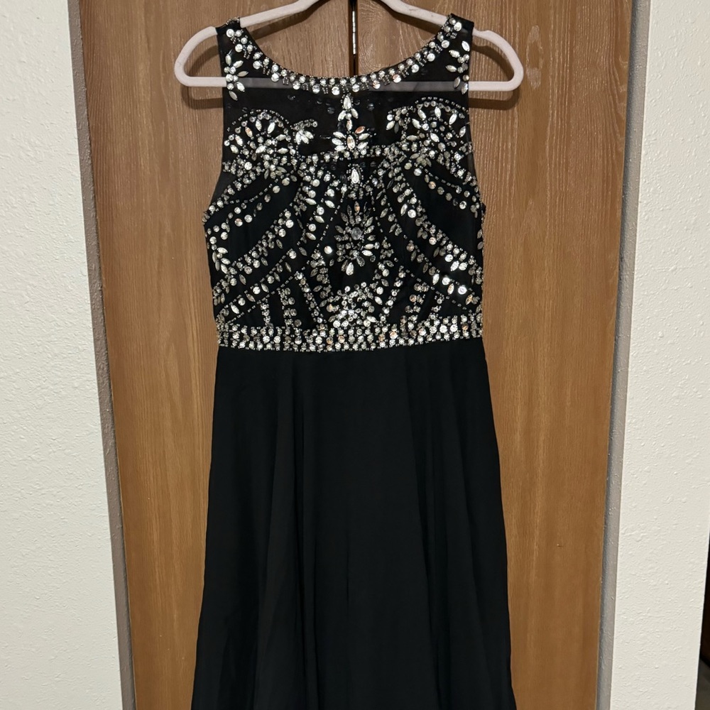 PROM Beautiful Beaded Black Dress